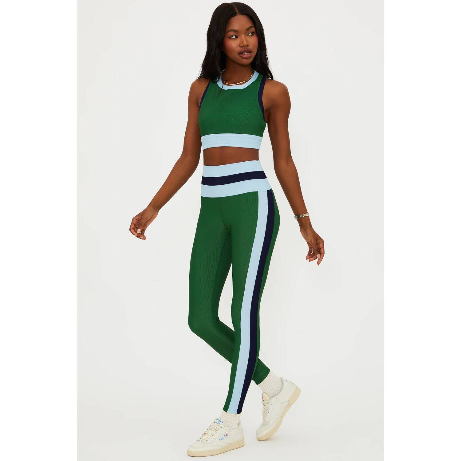 New Beach Riot Mariella Colorblock Leggings In Green